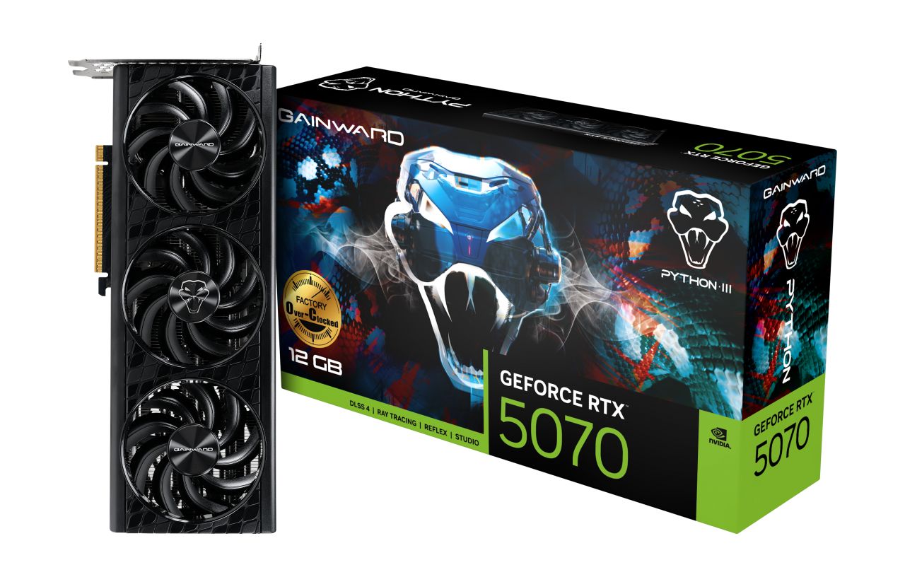 Videókártya Gainward GeForce RTX5070 12GB DDR7 Python III OC