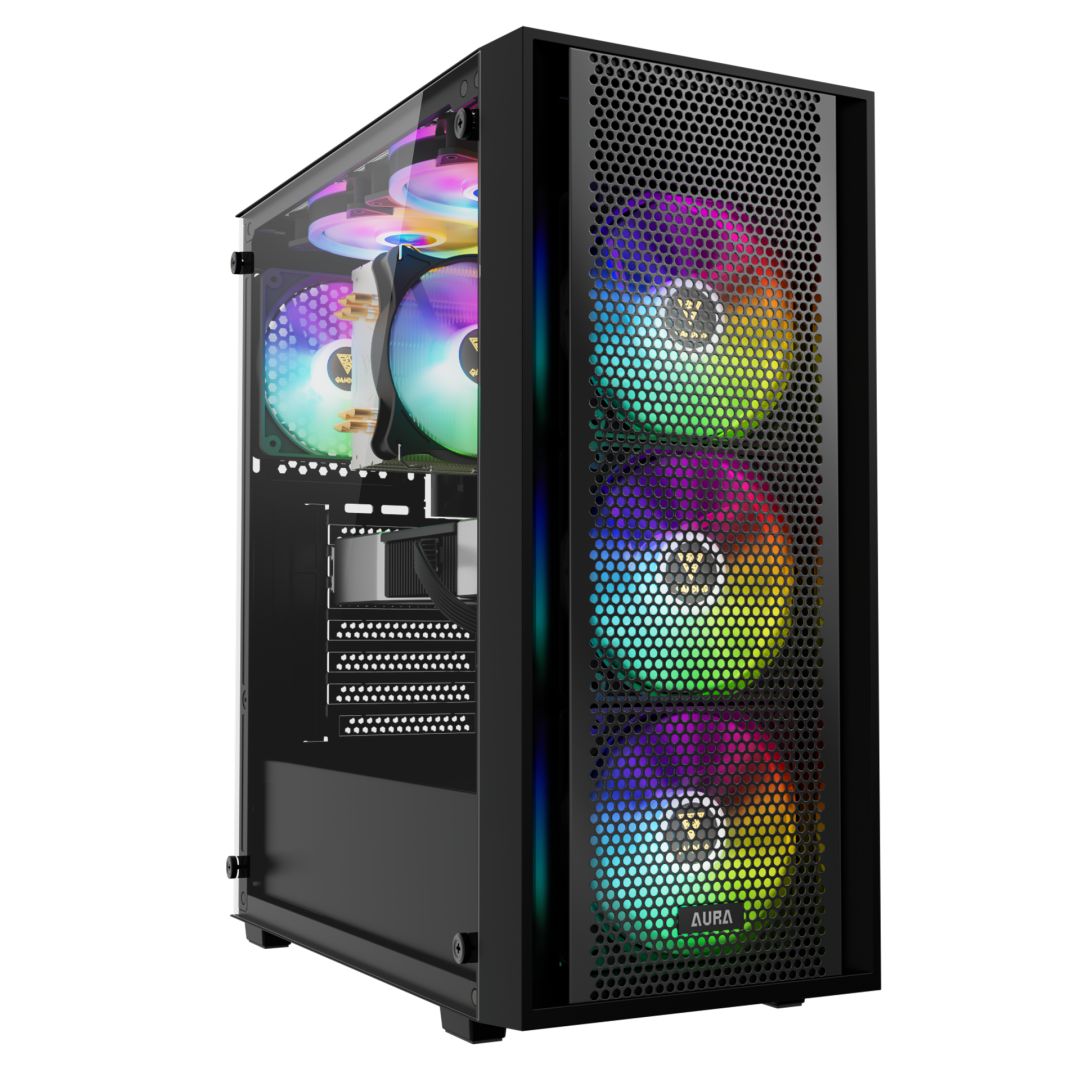 Ház Gamdias Aura GC2 Elite ARGB Tempered Glass Black