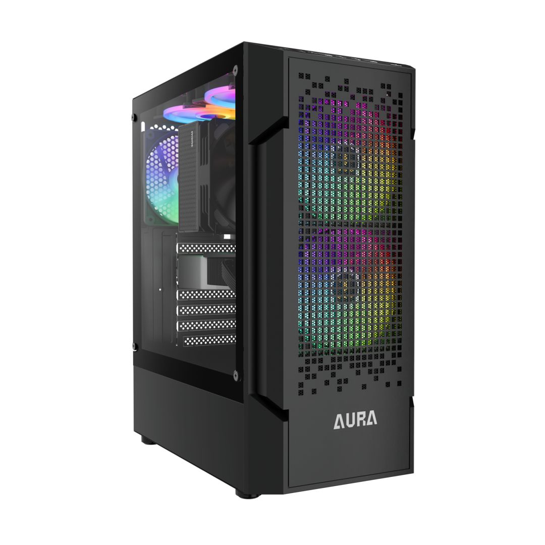Ház Gamdias Aura GC7 ARGB Tempered Glass Black