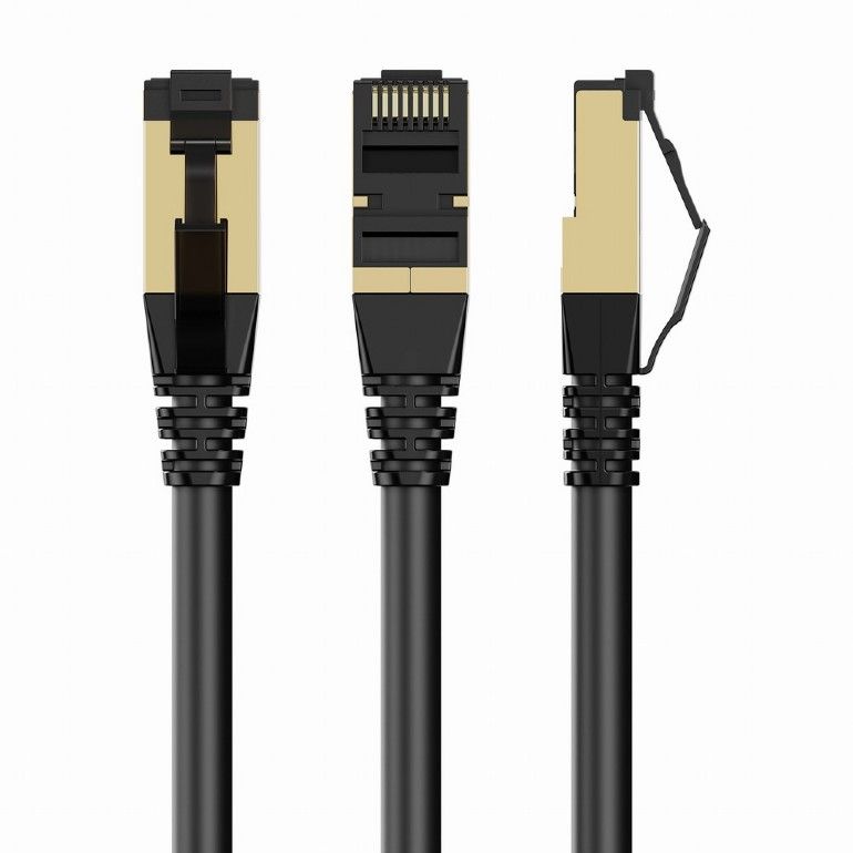 Hálózati kábelek Gembird CAT8 S-FTP Patch Cable 0,25m Black