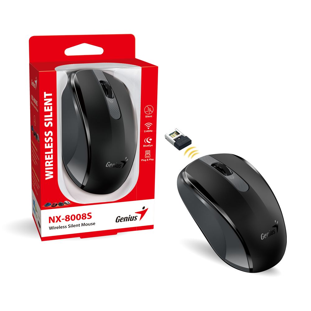 Egér Genius NX-8008S Wireless Silent mouse Black