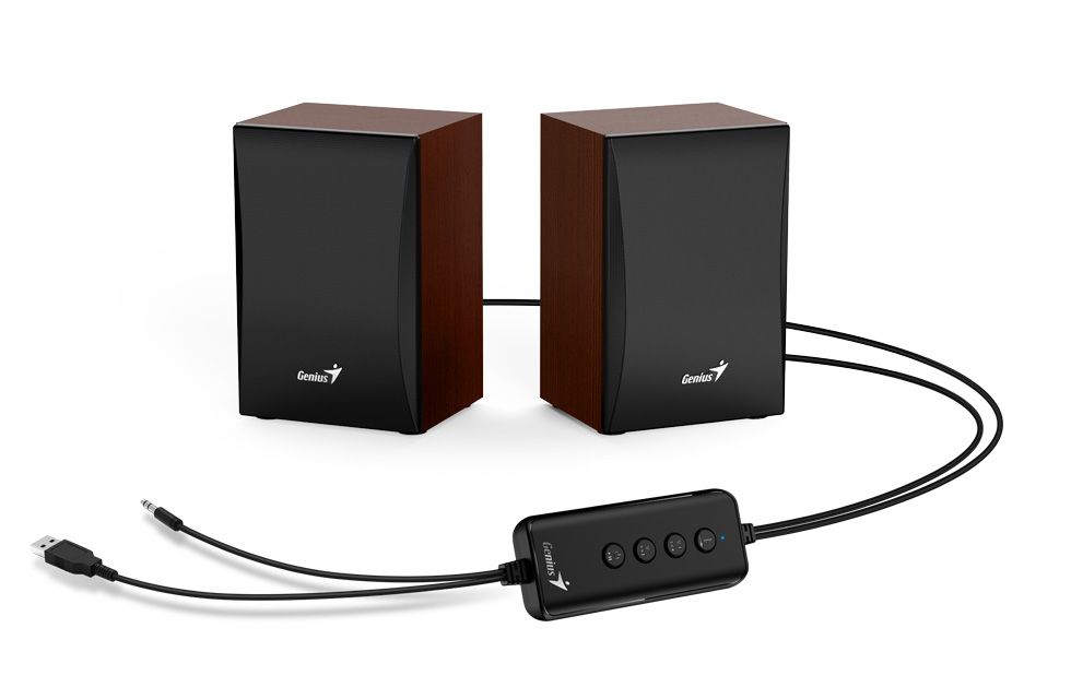 Hangszóró Genius SP-HF380BT 2.0 Bluetooth Speaker Wood