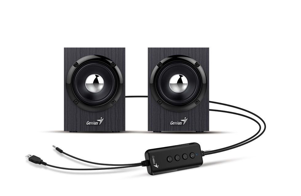 Hangszóró Genius SP-HF385BT Bluetooth Speaker Wood Black Gray