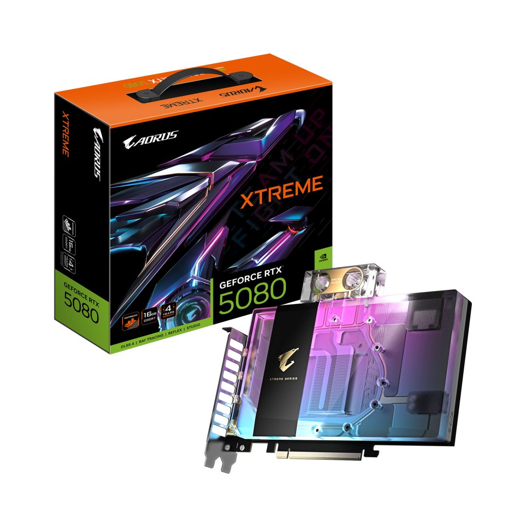 Videókártya Gigabyte RTX5080 AORUS XTREME WATERFORCE WB 16G