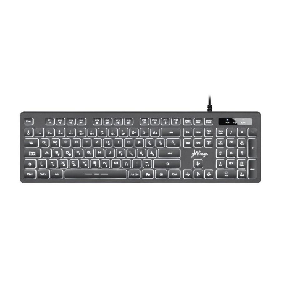 Billentyűzet gWings 470kb keyboard Black HU