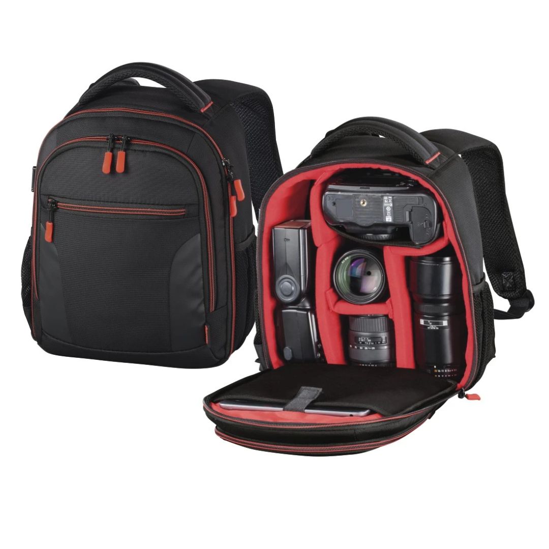 Táska, tok Hama Miami 150 III Camera Backpack Black/Red