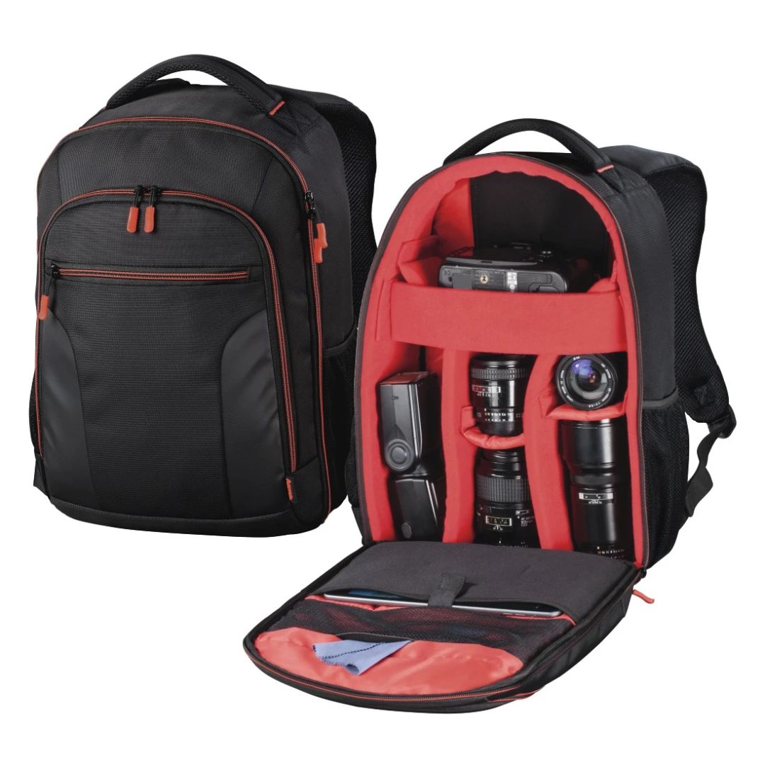 Táska, tok Hama Miami 190 III Camera Backpack Black/Red