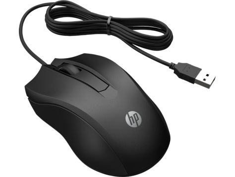 Egér HP 100 Wired Mouse Black