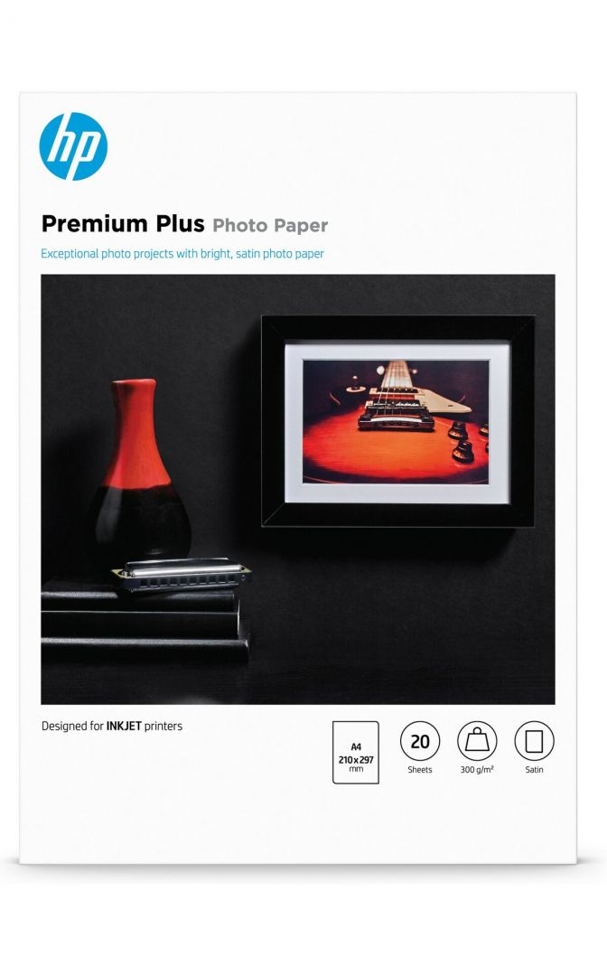Fotópapír HP Premium Plus 300g A4 20 Félfényes Fotópapír