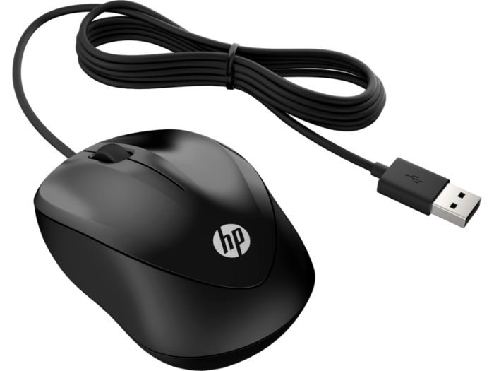 Egér HP Wired Mouse 1000 Black