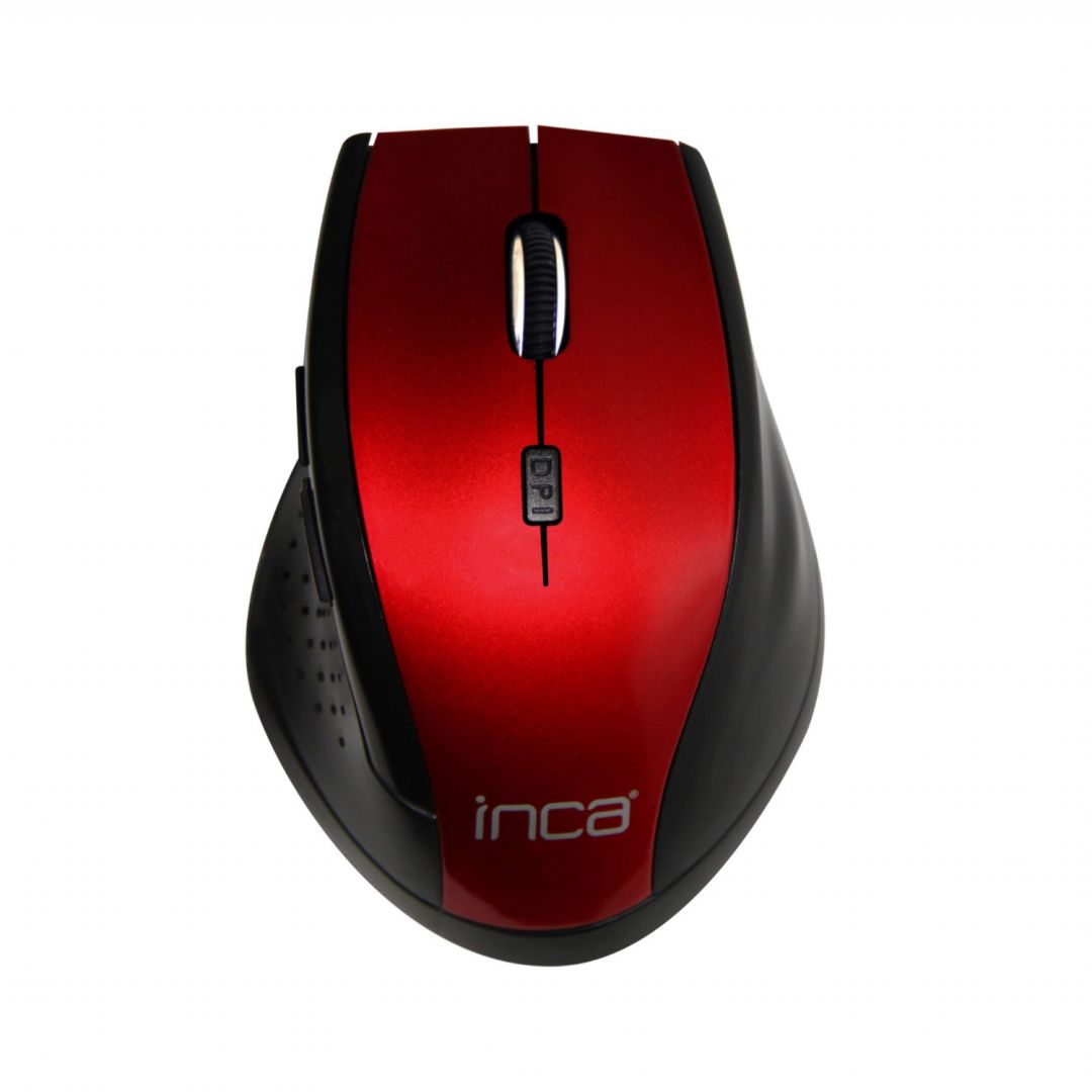 Egér INCA IWM-500GLK Wireless Mouse Red/Black