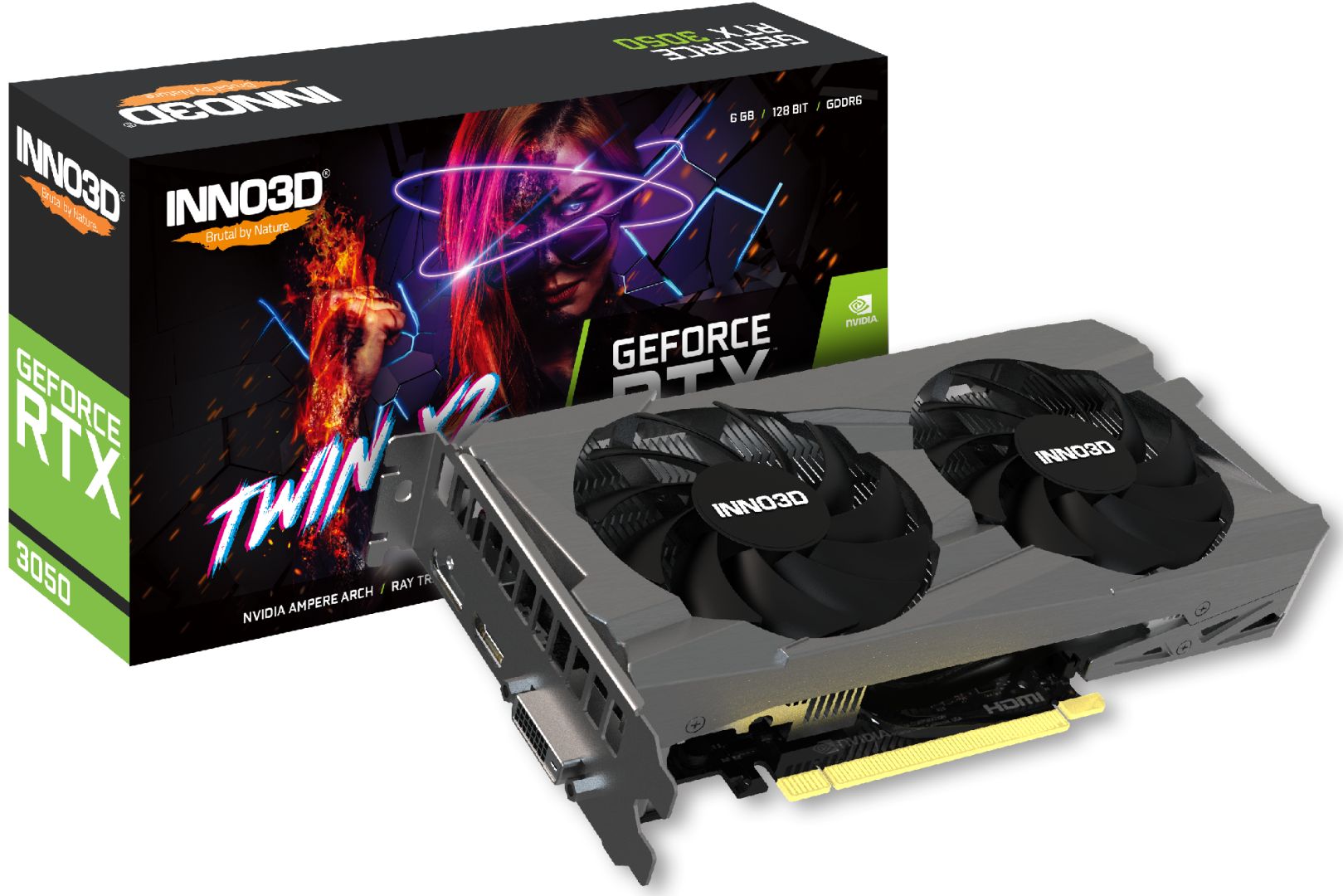 Videókártya Inno3D GeForce RTX3050 6GB DDR6 Twin X2