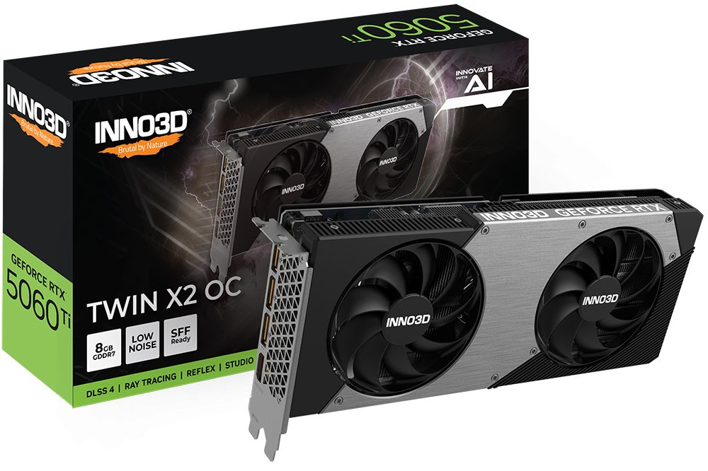 Videókártya Inno3D GeForce RTX5060 Ti 8GB DDR7 Twin X2 OC