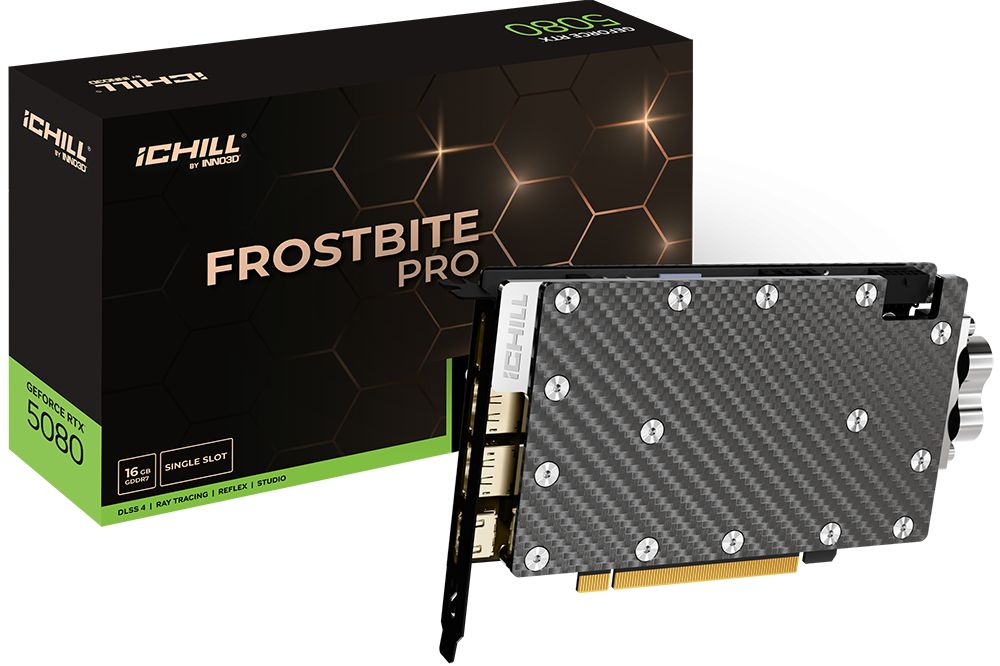 Videókártya Inno3D GeForce RTX5080 16GB GDDR7 iChill Frostbite Pro