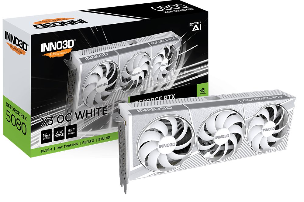 Videókártya Inno3D GeForce RTX5080 16GB GDDR7 X3 OC White