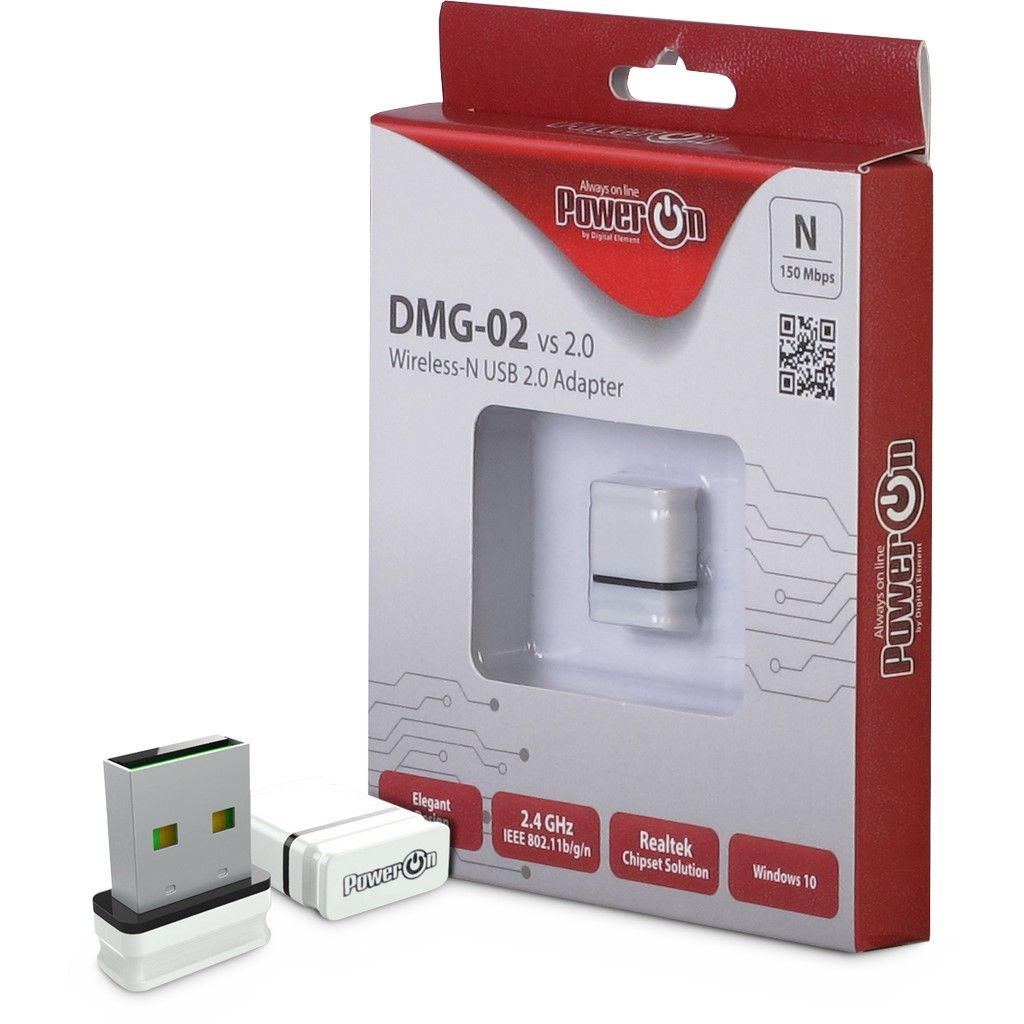 Hálókártya PowerON DMG-02 Wi-Fi 4 USB Nano Adapter