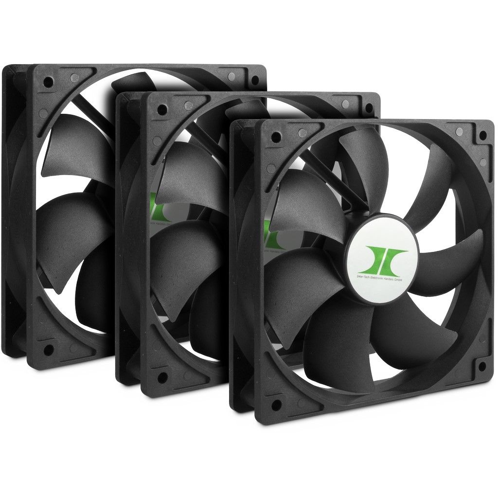 Ventilátorok, Hűtők, Előlapi panelek Inter-Tech IPC Fan Set 120mm (3 pcs)