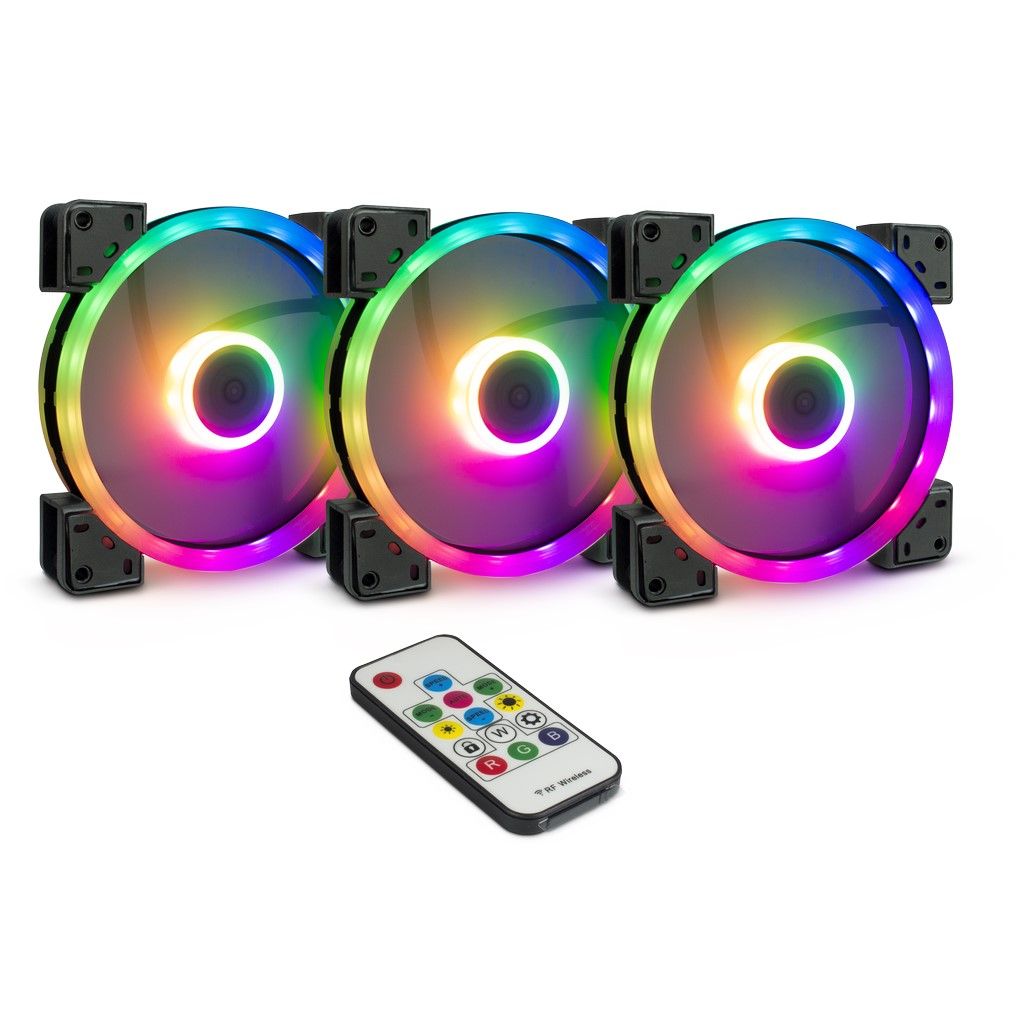 Ventilátorok, Hűtők, Előlapi panelek Inter-Tech RS-14 Argus RGB Fan Set 140mm (3 pcs)