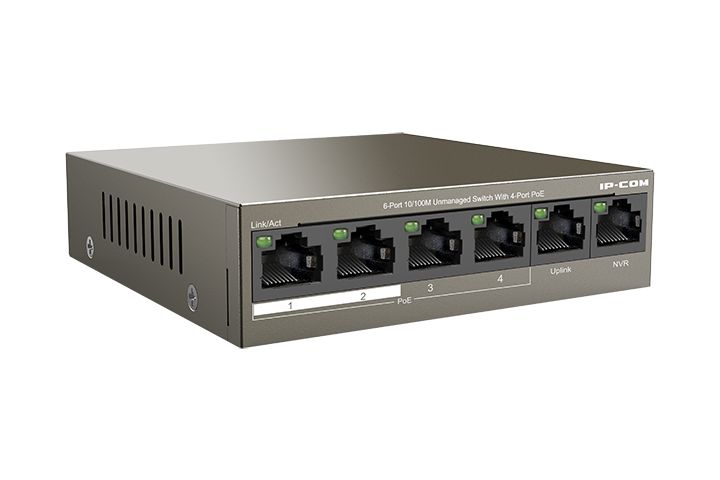 Switch IP-COM F1106P-4-63W 6-Port 10/100M Desktop Switch with 4-Port PoE