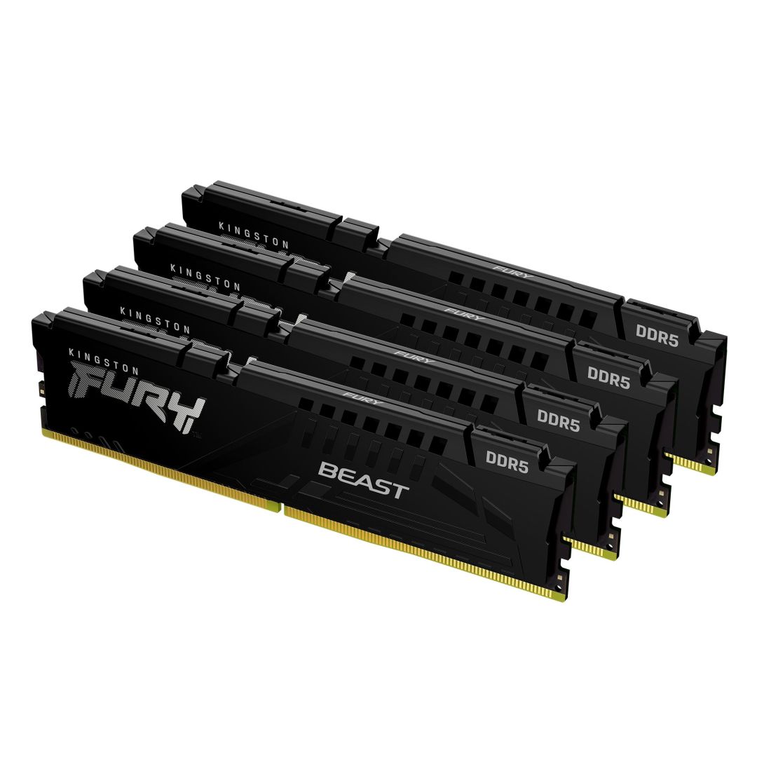 Memória Kingston 128GB 5200Mhz Kit(4x32GB) Fury Beast Black