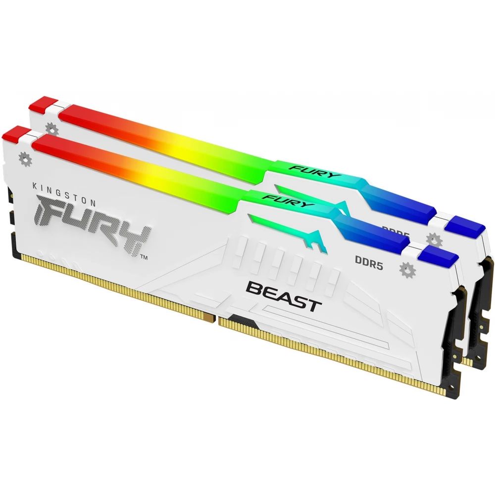Memória Kingston 32GB DDR5 5600MHz Kit(2x16GB) Fury Beast RGB White