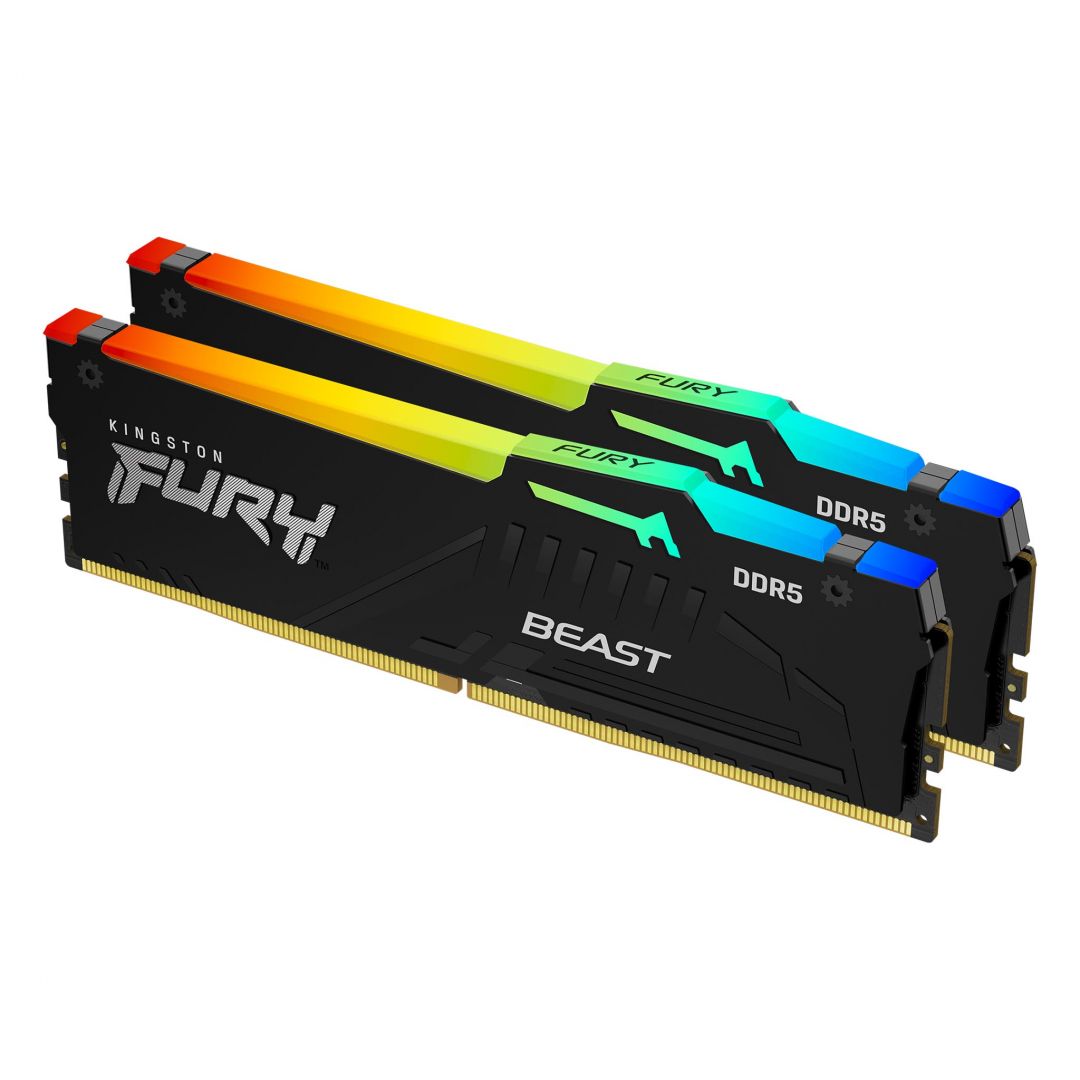 Memória Kingston 32GB DDR5 6000MHz Kit(2x16GB) Fury Beast RGB Expo Black