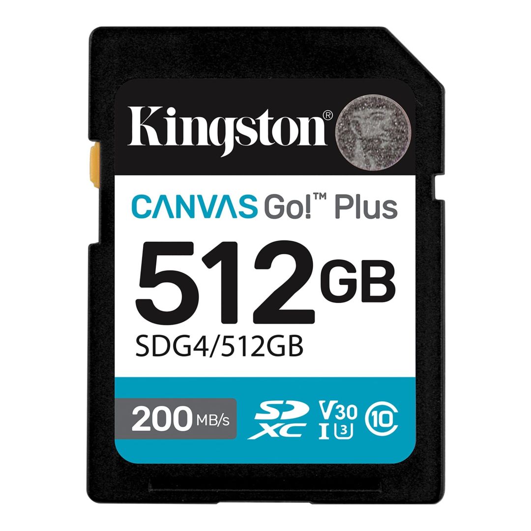 Memóriakártya Kingston 512GB Canvas Go Plus Gen4 Class 10 UHS-I U3 V30