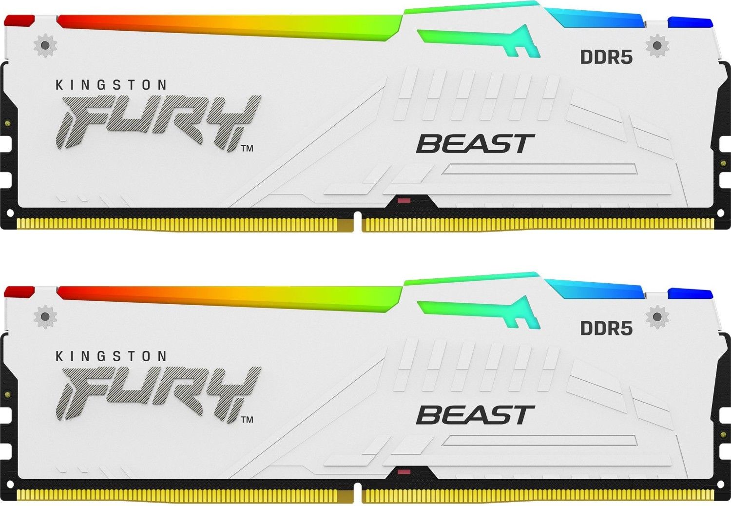 Memória Kingston 64GB DDR5 6000MHz Kit(2x32GB) Fury Beast RGB White