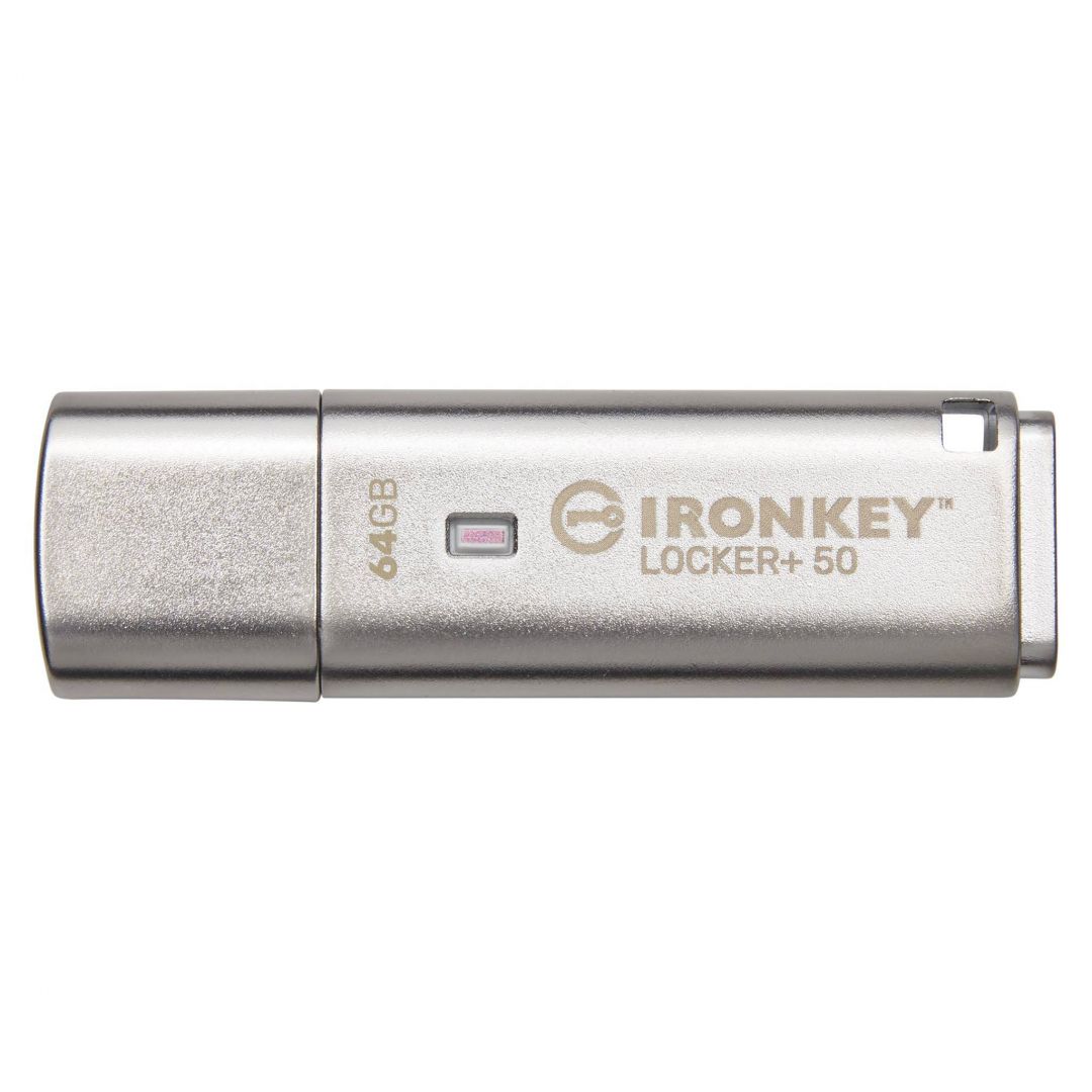 USB Flash RAM Kingston 64GB Ironkey Locker+50 USB3.2 Silver