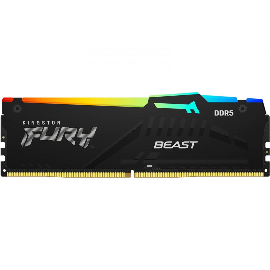 Memória Kingston 8GB DDR5 5200MHz Fury Beast RGB Black