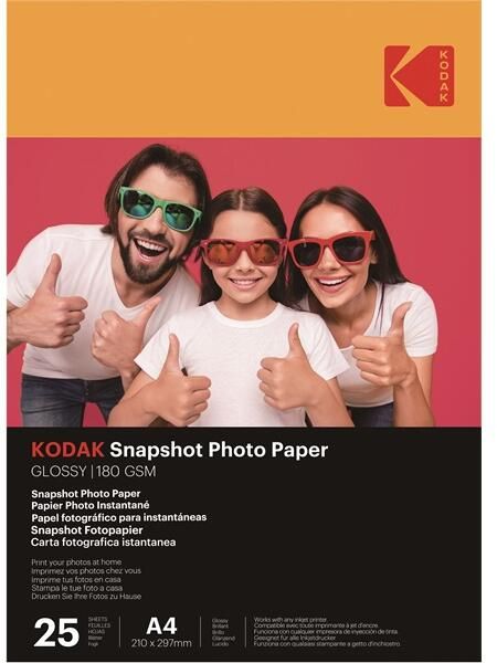 Fotópapír Kodak Snapshot 180g 21x29 25db Fényes Fotópapír