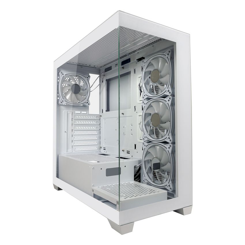 Ház LC Power 715W Seamless Pale X Tempered Glass White