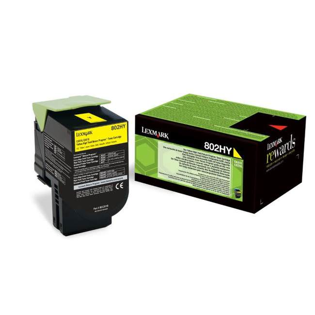 Toner Lexmark 802HY High Yellow toner