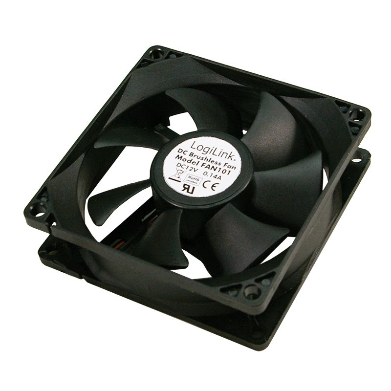Ventilátorok, Hűtők, Előlapi panelek Logilink FAN103 12cm cooler Black