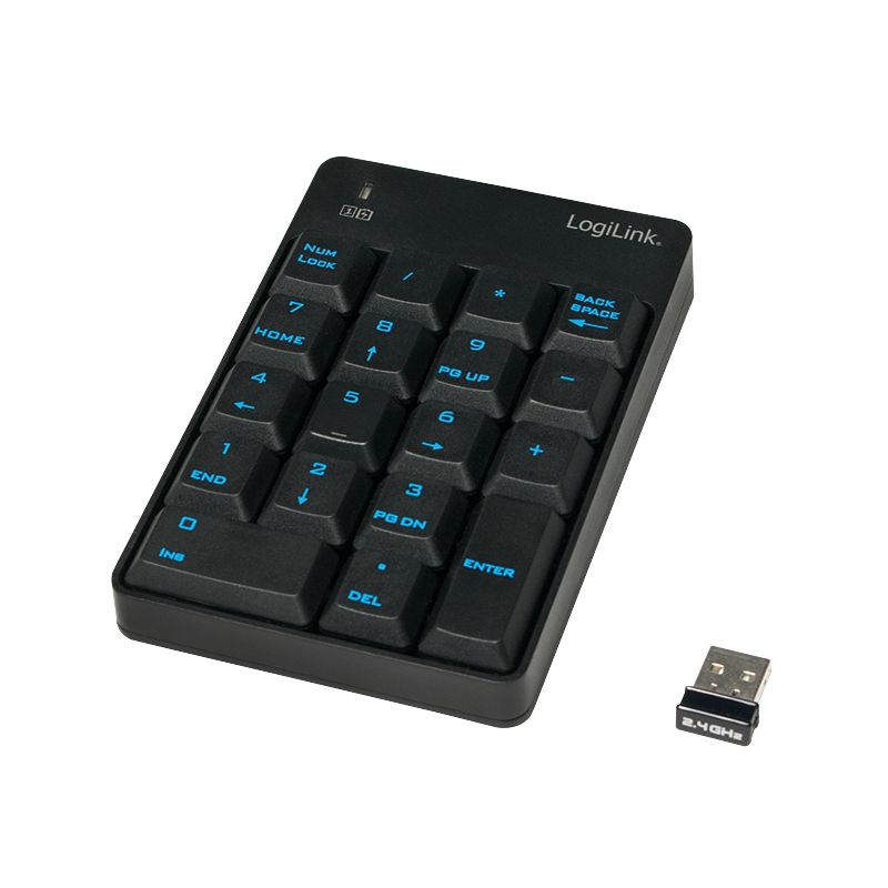Billentyűzet Logilink ID0120 Wireless Keypad Black