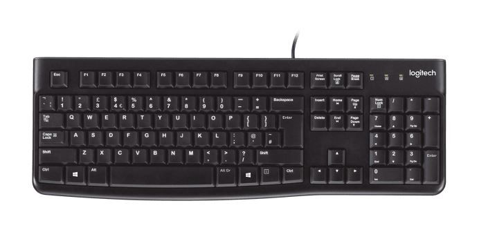 Billentyűzet Logitech K120 USB billentyűzet Black UK