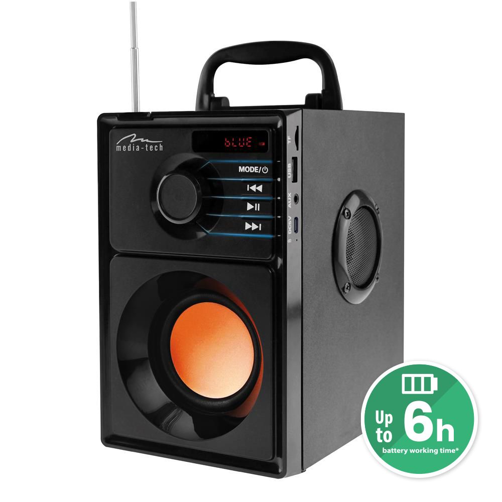Hangszóró Media-Tech MT3145 V2 BoomBox Bluetooth Speaker Black