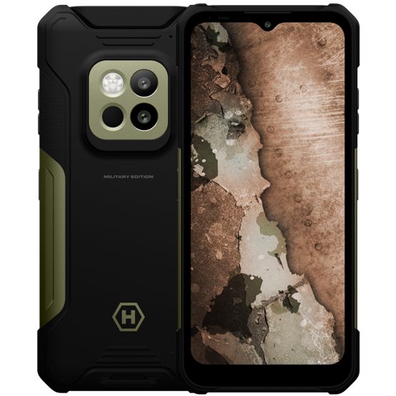 Mobiltelefon MyPhone Hammer Construction 2 Thermal 5G Military Edition 256GB Black/Green