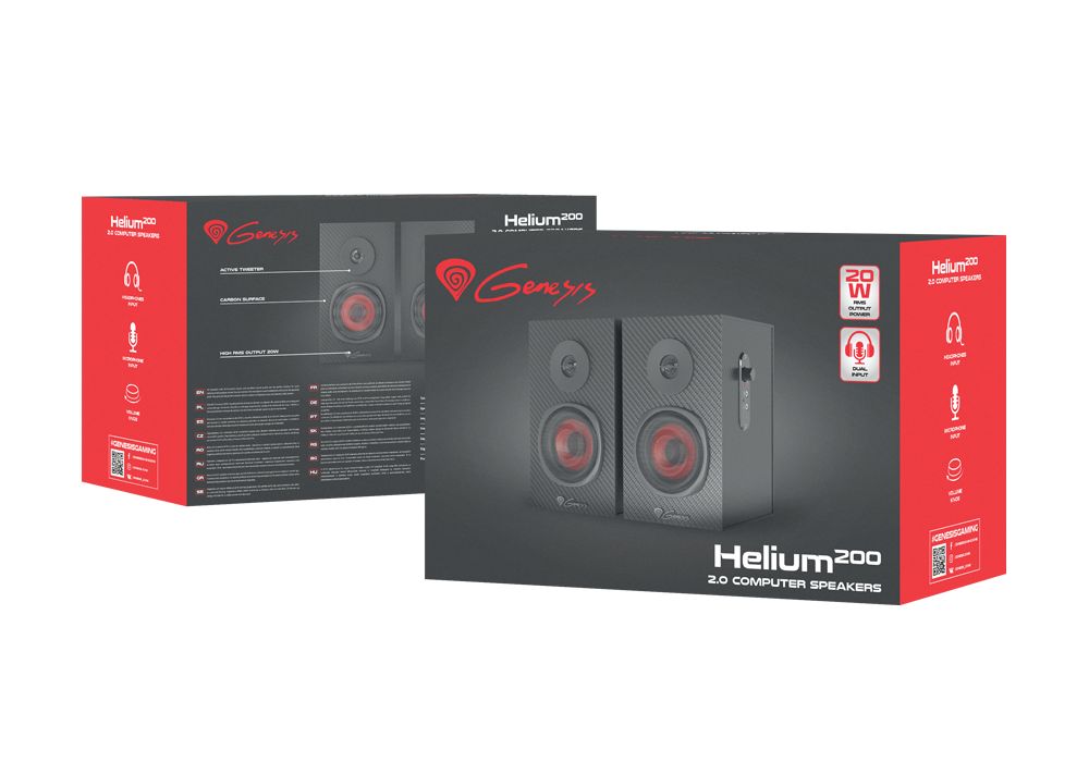Hangszóró Natec Genesis Helium 200 Gaming speaker 2.0 Black