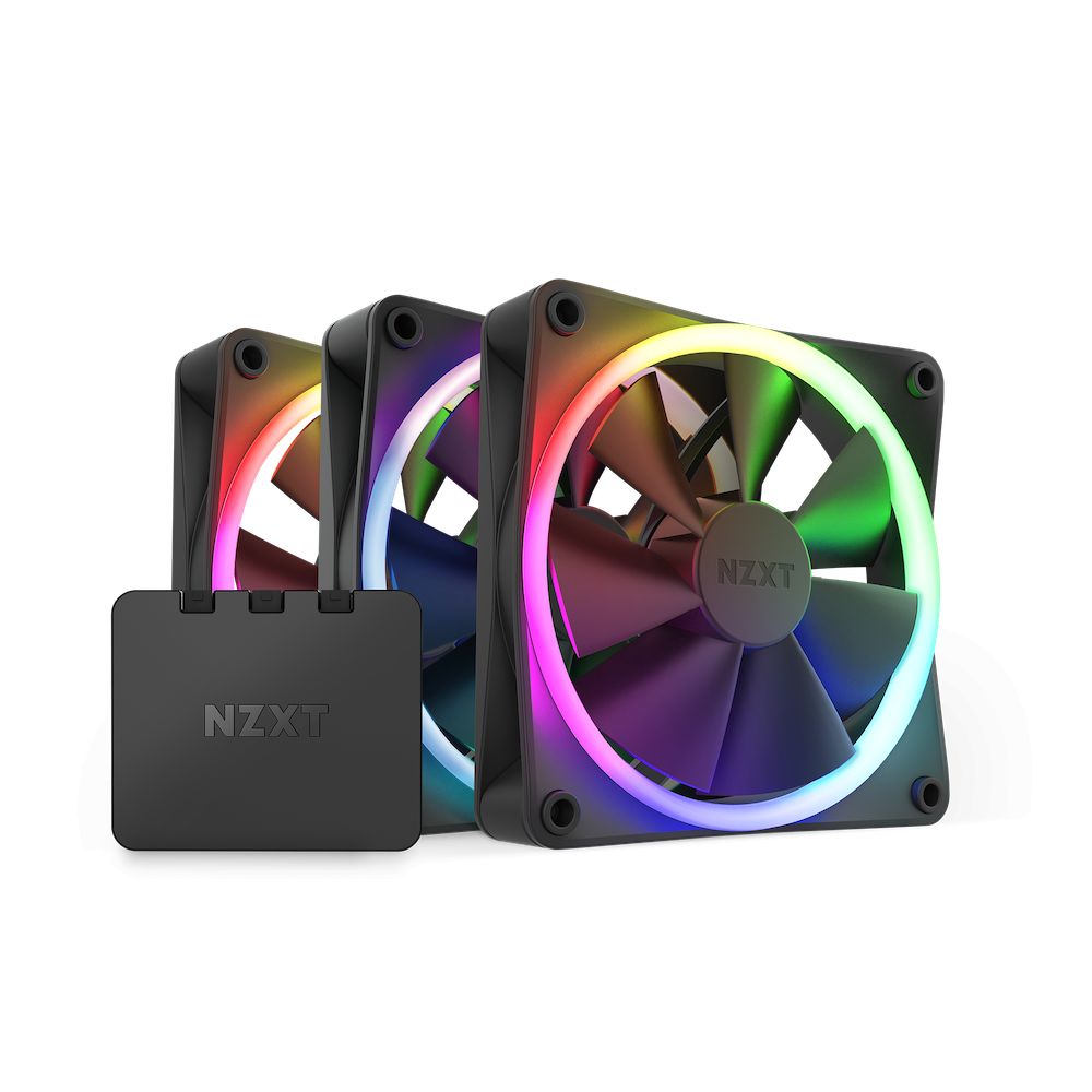 Ventilátorok, Hűtők, Előlapi panelek NZXT F120 RGB Triple Pack Black