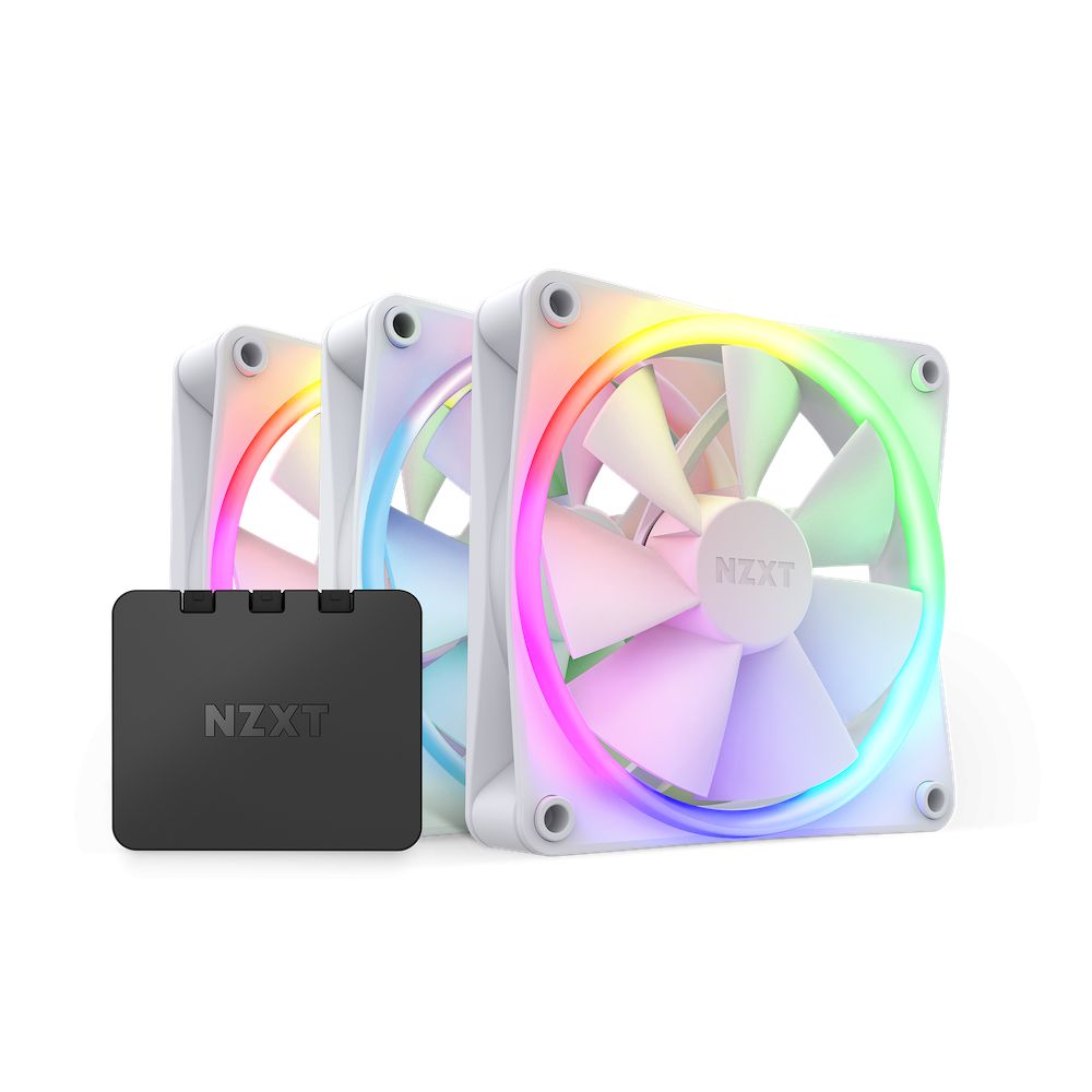 Ventilátorok, Hűtők, Előlapi panelek NZXT F120 RGB Triple Pack White