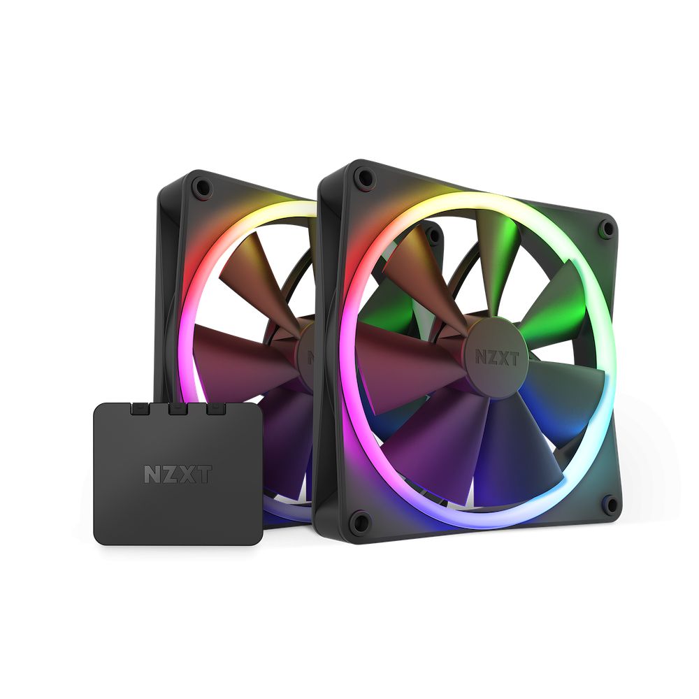 Ventilátorok, Hűtők, Előlapi panelek NZXT F140 RGB Twin Pack Black