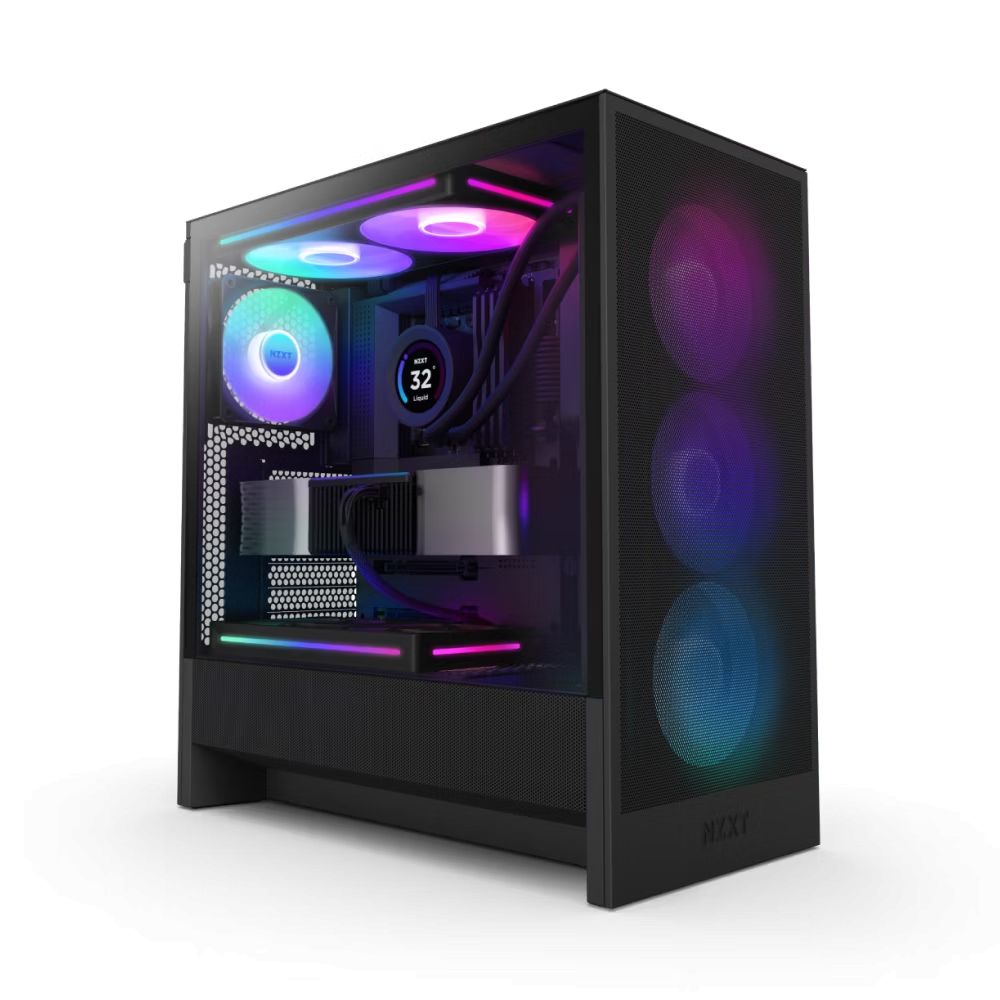 Ház NZXT H5 Flow RGB (2024) Tempered Glass Black