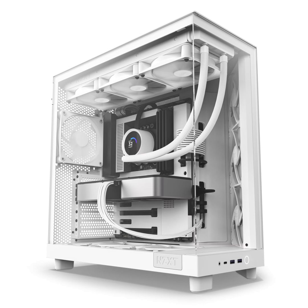 Ház NZXT H6 Flow (2023) Tempered Glass Matte White