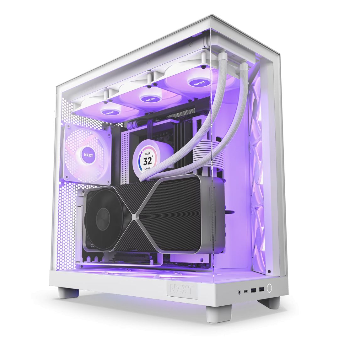 Ház NZXT H6 Flow RGB (2023) Tempered Glass Matte White