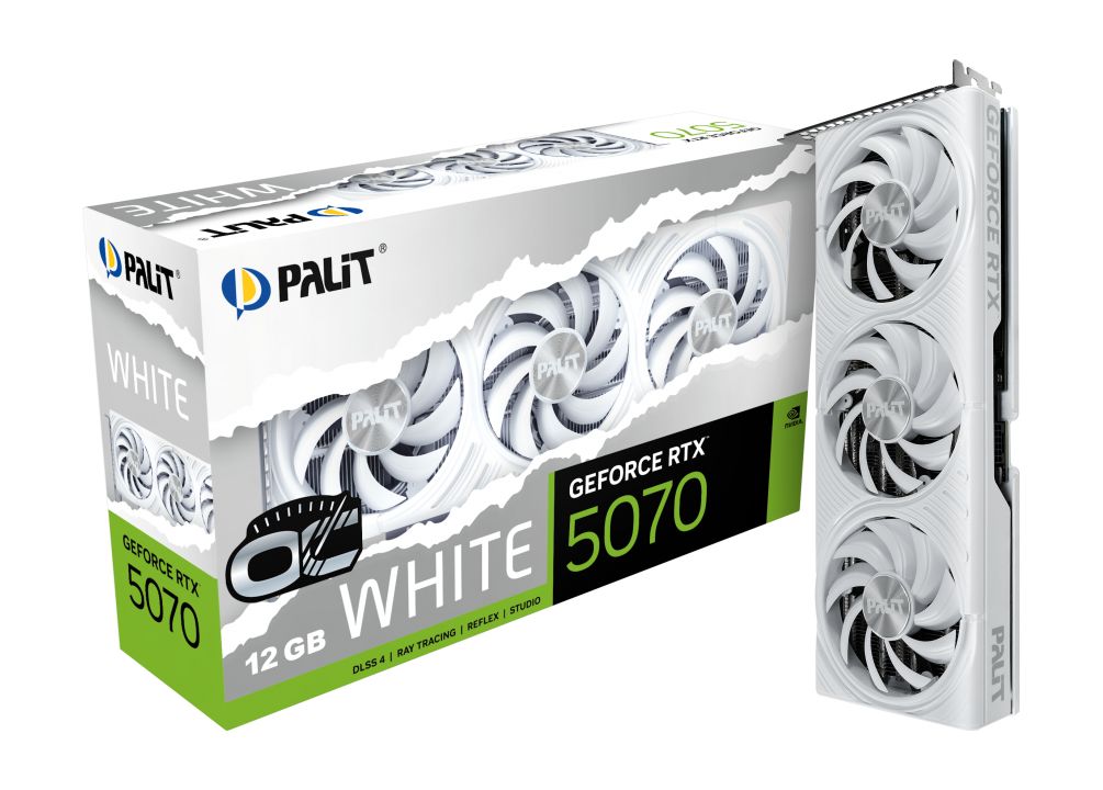 Videókártya Palit GeForce RTX5070 12GB DDR7 White OC