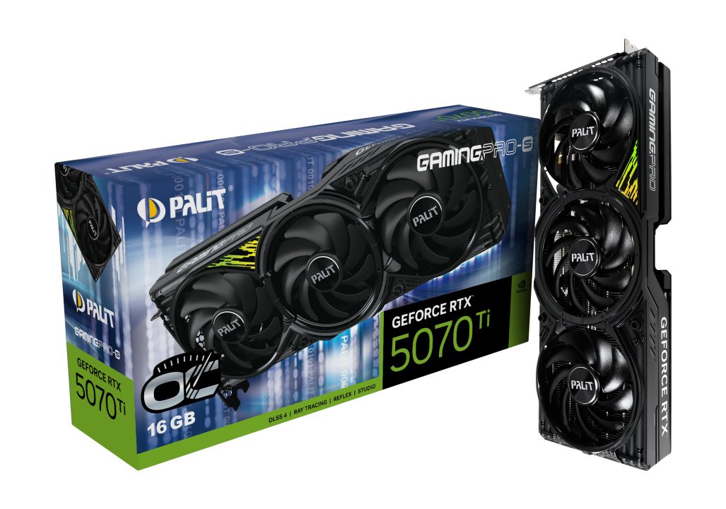 Videókártya Palit GeForce RTX5070 Ti 16GB DDR7 GamingPro-S OC