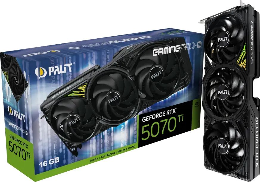 Videókártya Palit GeForce RTX5070 Ti 16GB DDR7 GamingPro-S
