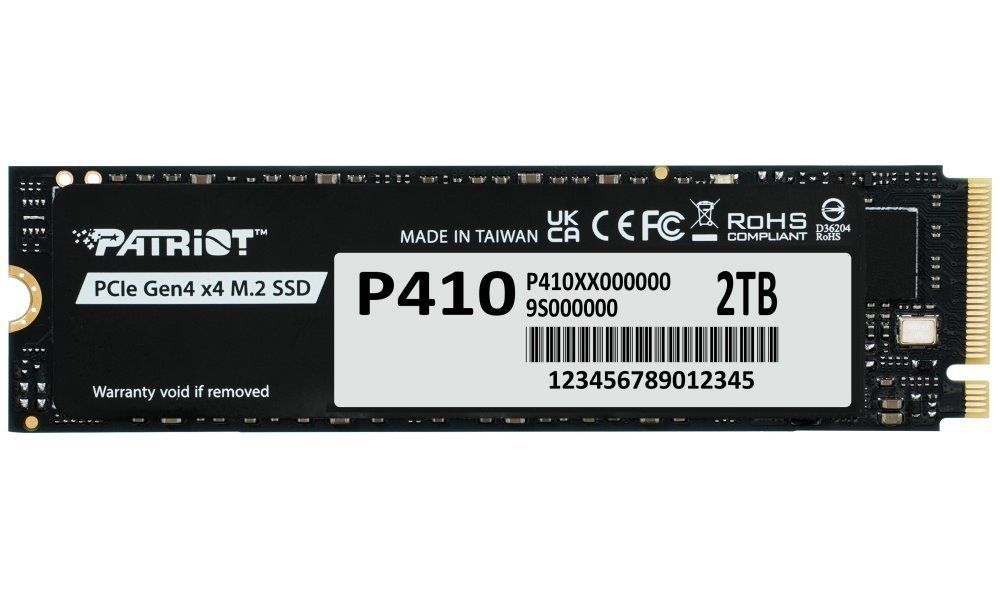 Winchester SSD Patriot 2TB M.2 2280 NVMe P410 Black Winchester SSD Patriot 2TB M.2 2280 NVMe P410 Black