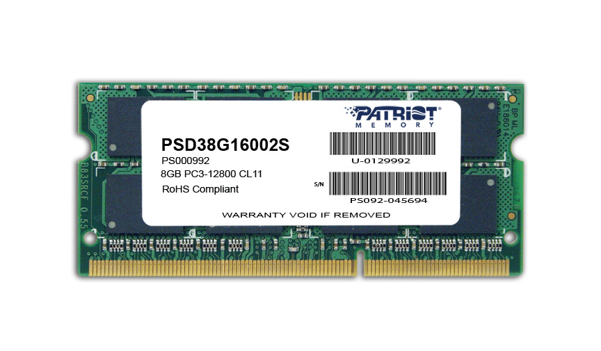 Memória (notebook) Patriot 4GB DDR3 1600MHz SODIMM Signature Line Memória (notebook) Patriot 4GB DDR3 1600MHz SODIMM Signature Line